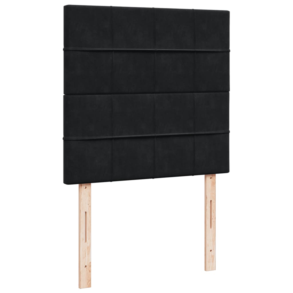 Pat box spring cu saltea, negru, 100x200 cm, catifea GartenMobel Dekor