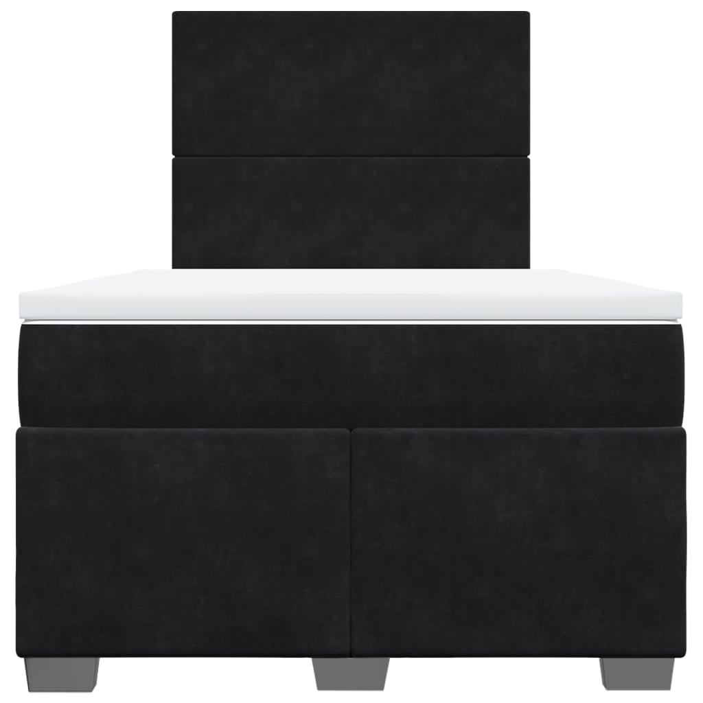 Pat box spring cu saltea, negru, 120x190 cm, catifea GartenMobel Dekor