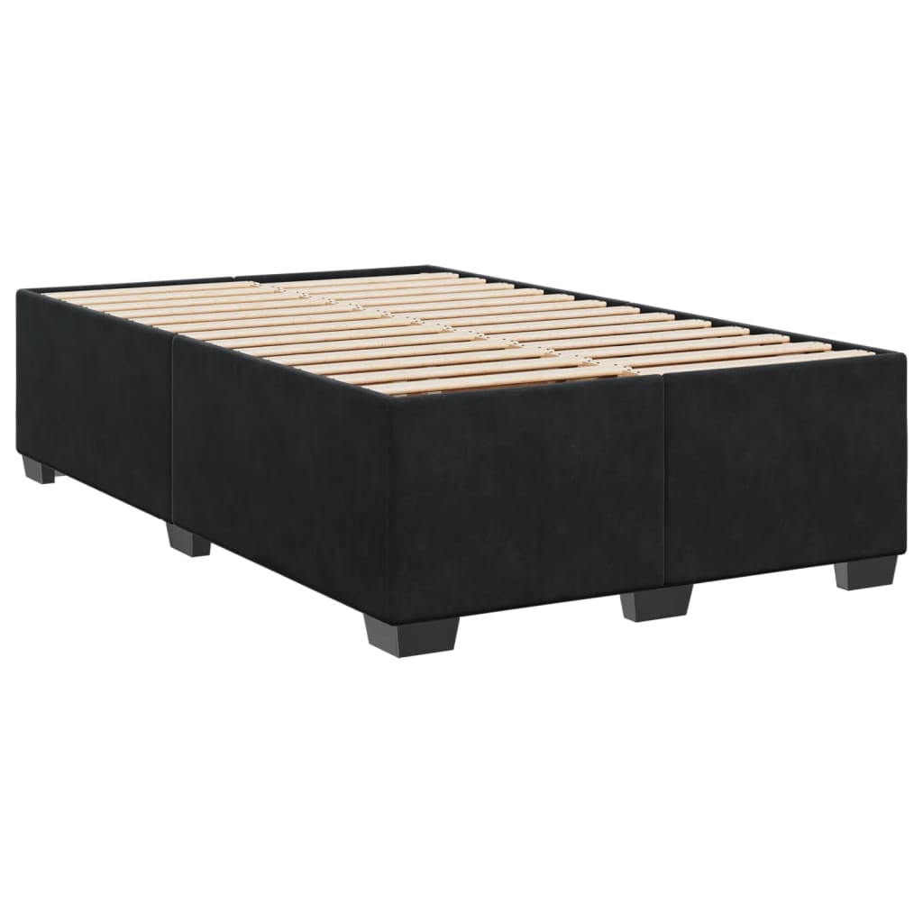 Pat box spring cu saltea, negru, 120x200 cm, catifea GartenMobel Dekor