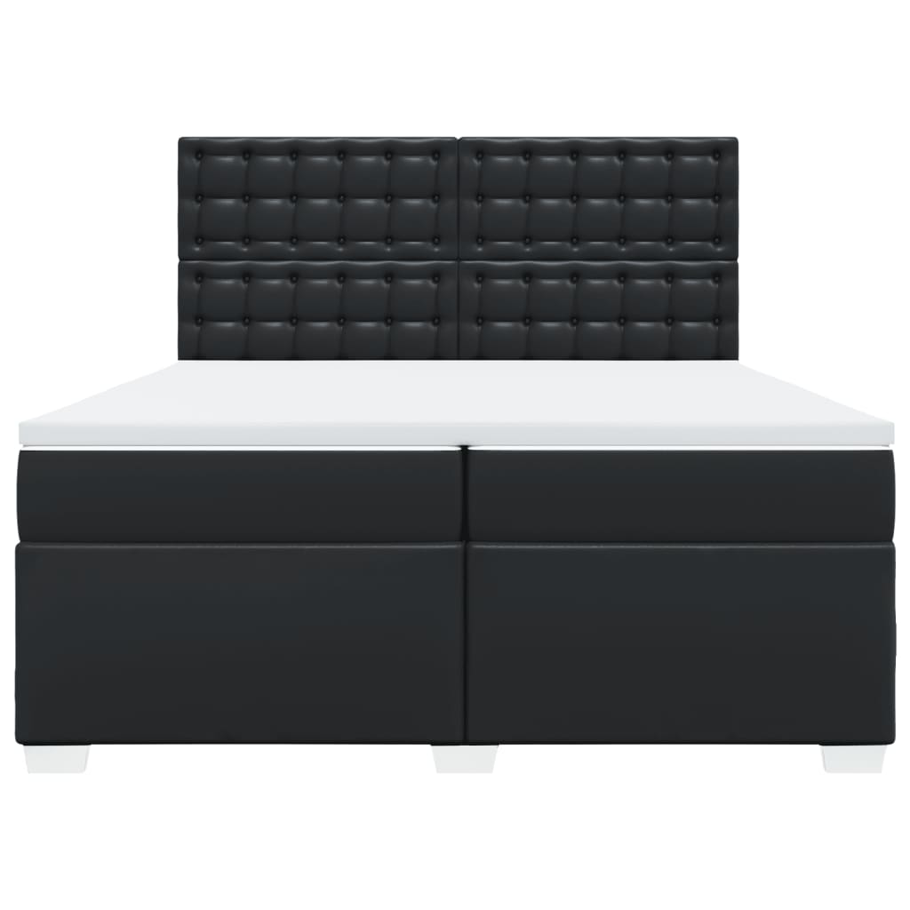 Pat box spring cu saltea, negru, 200x200 cm, piele ecologică GartenMobel Dekor