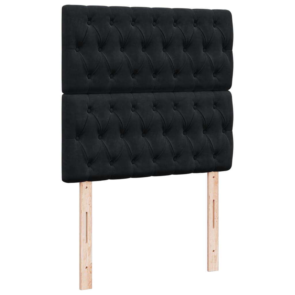 Pat box spring cu saltea, negru, 80x200 cm, catifea GartenMobel Dekor