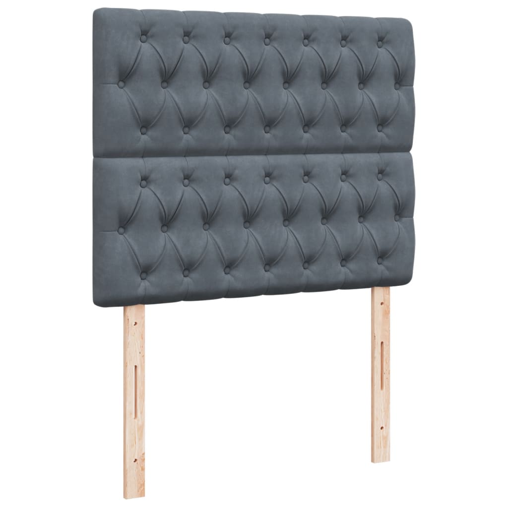 Pat box spring cu saltea, gri închis, 120x190 cm, catifea GartenMobel Dekor