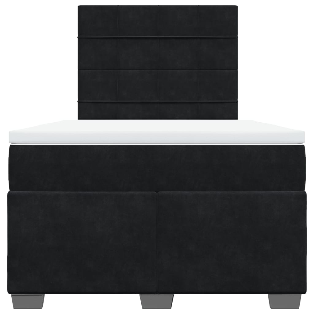 Pat box spring cu saltea, negru, 120x190 cm, catifea GartenMobel Dekor