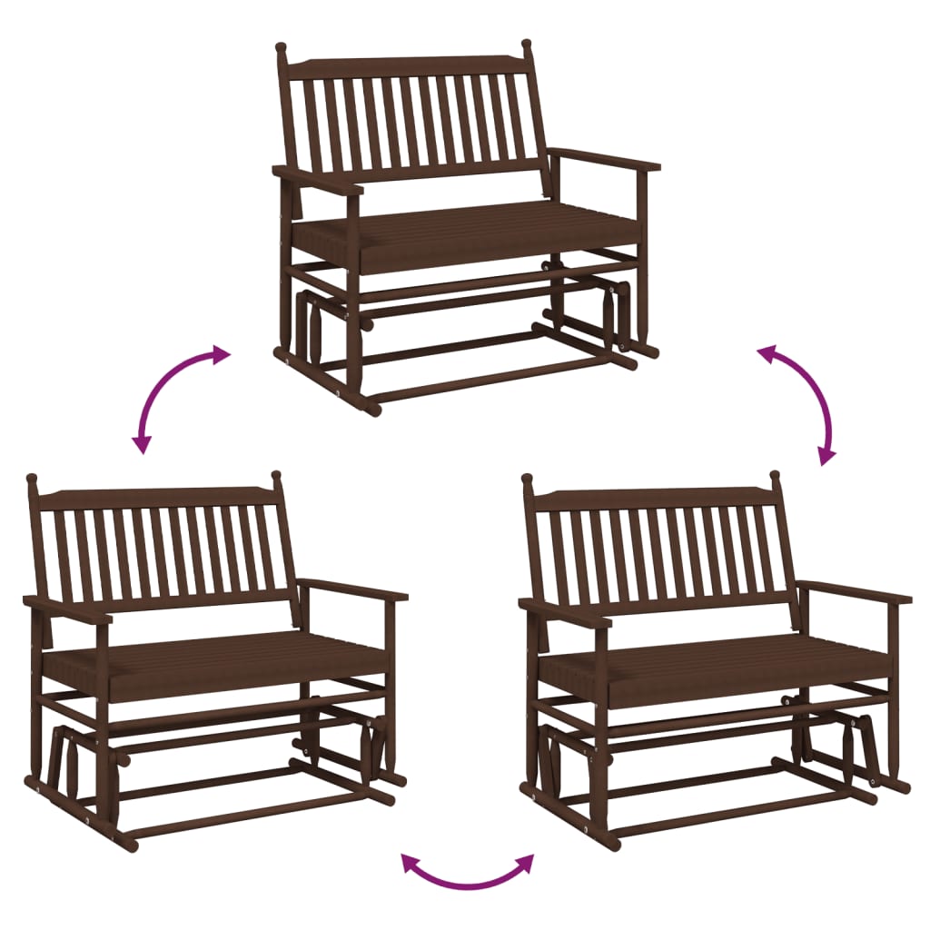 Bancă glisantă, maro, 118x70x104,5 cm, lemn masiv de plop GartenMobel Dekor