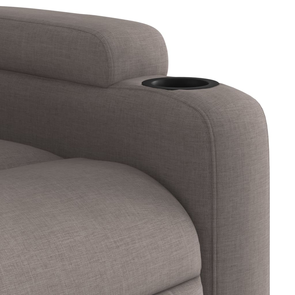 Fotoliu electric rabatabil cu ridicare, gri taupe, textil GartenMobel Dekor