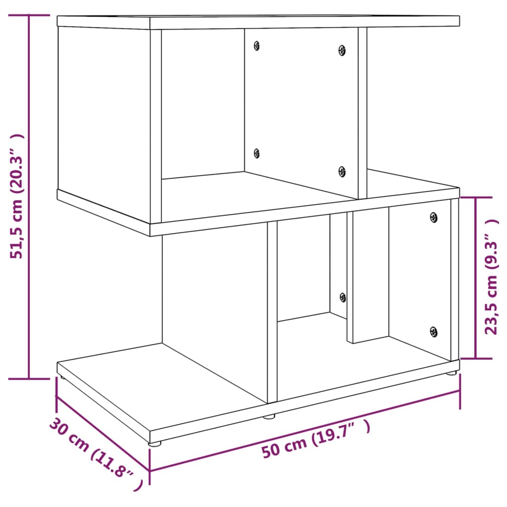 Noptiere, 2 buc., stejar maro, 50x30x51,5 cm, lemn prelucrat GartenMobel Dekor