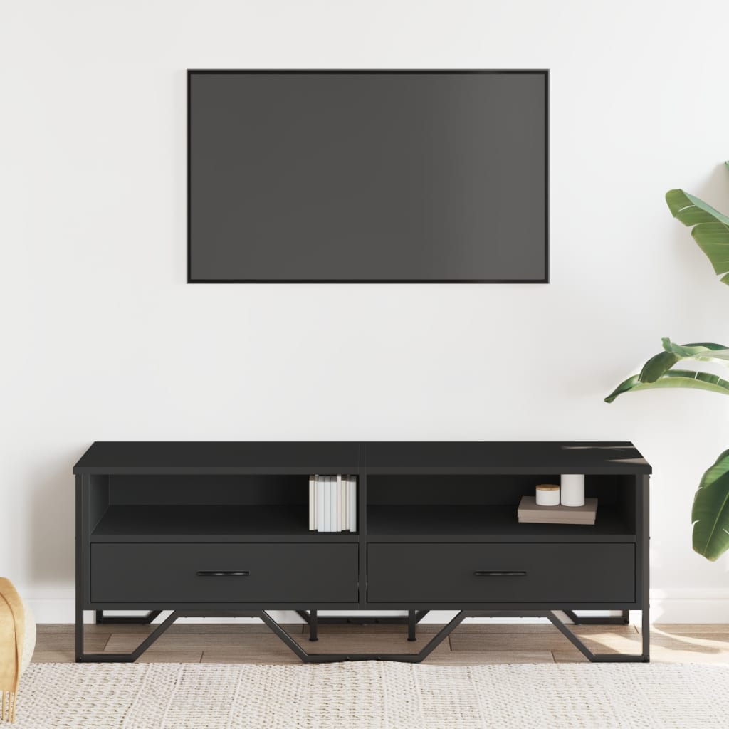 Dulap TV, negru, 122x34x41 cm, lemn prelucrat GartenMobel Dekor