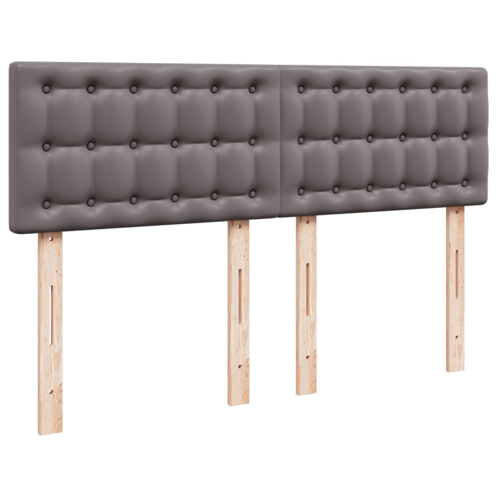 Pat box spring cu saltea, gri, 160x200 cm, piele ecologică GartenMobel Dekor
