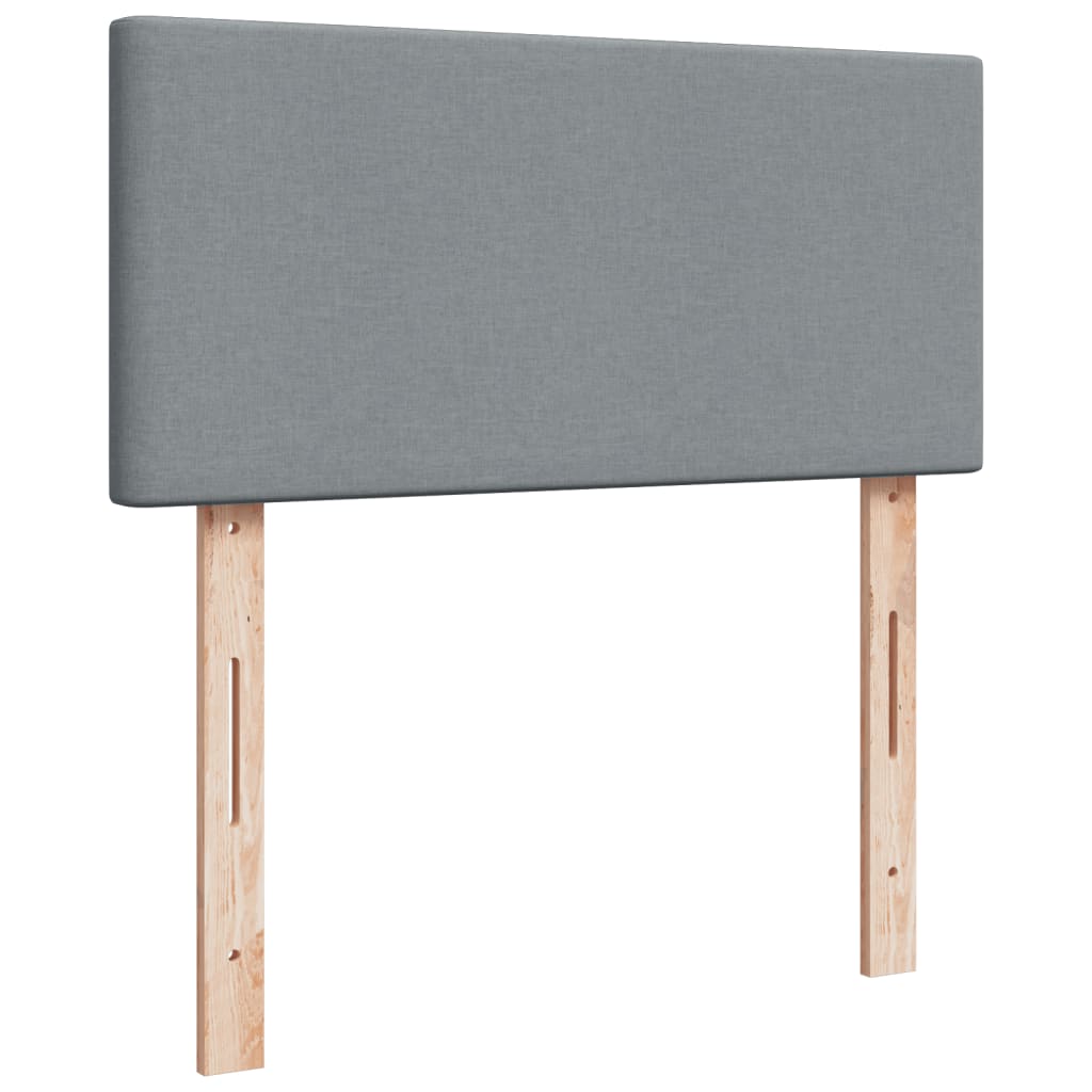 Pat box spring cu saltea, gri deschis, 90x190 cm, textil GartenMobel Dekor