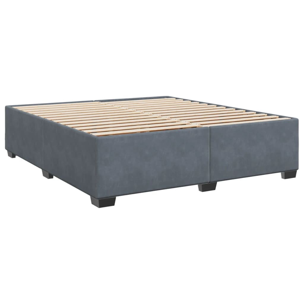 Pat box spring cu saltea, gri închis, 180x200 cm, catifea GartenMobel Dekor