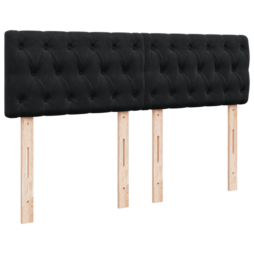Pat box spring cu saltea, negru, 160x200 cm, catifea GartenMobel Dekor