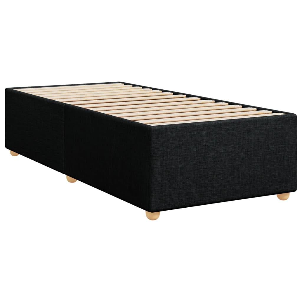 Pat box spring cu saltea, negru, 90x190 cm, textil GartenMobel Dekor