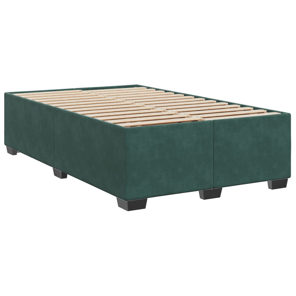Pat box spring cu saltea, verde închis, 120x190 cm, catifea GartenMobel Dekor