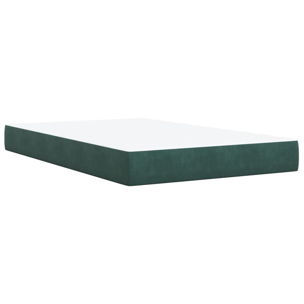Pat box spring cu saltea, verde închis, 120x190 cm, catifea GartenMobel Dekor