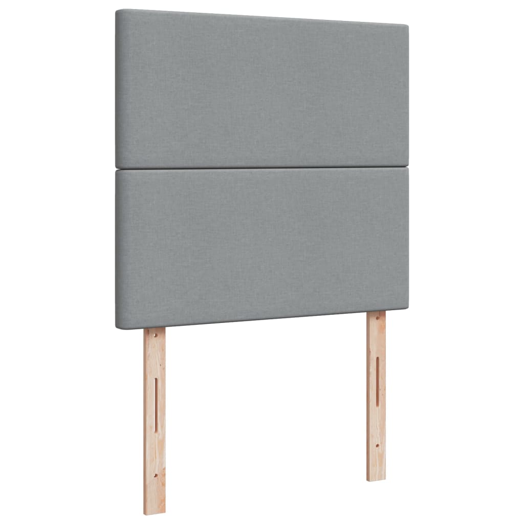 Pat box spring cu saltea, gri deschis, 90x190 cm, textil GartenMobel Dekor