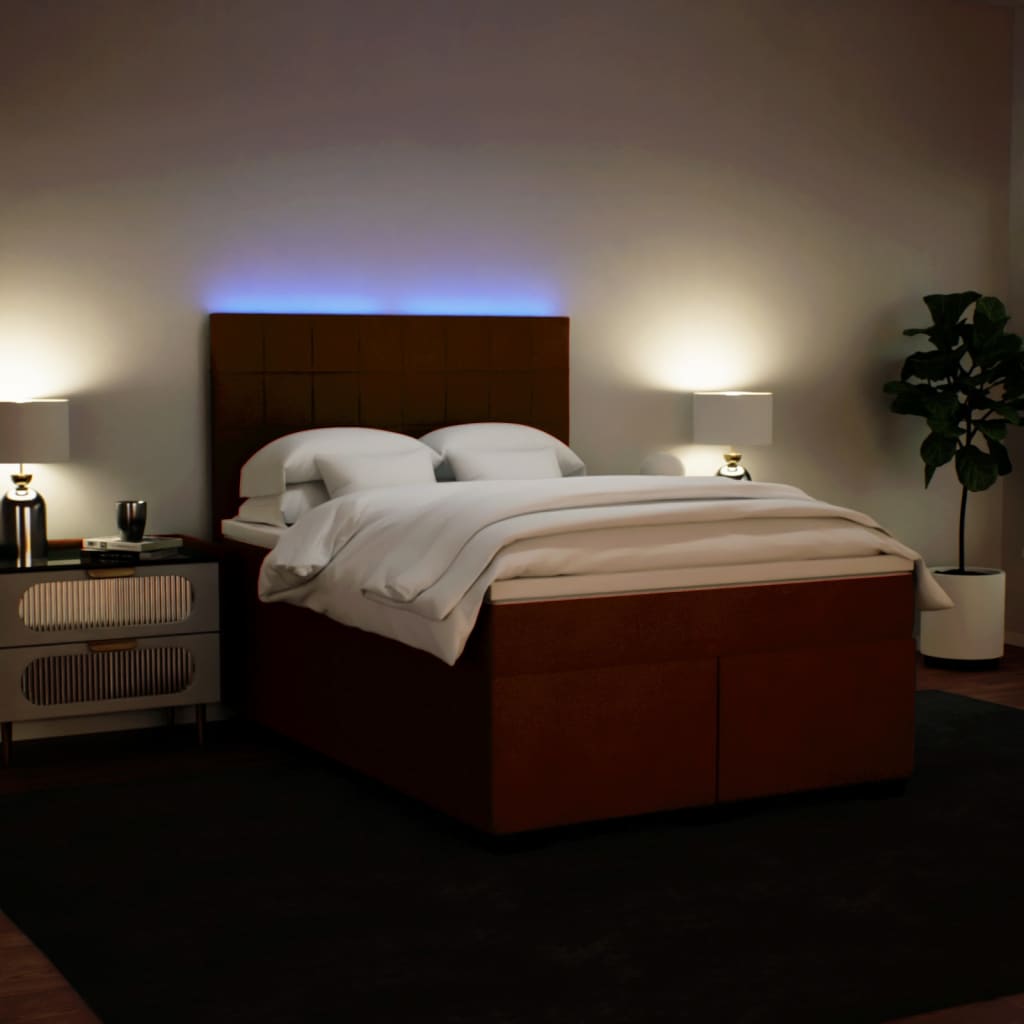 Pat box spring cu saltea, roz, 140x190 cm, catifea GartenMobel Dekor