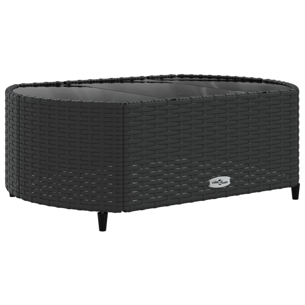 Set mobilier de grădină cu perne, 4 piese, negru, poliratan GartenMobel Dekor