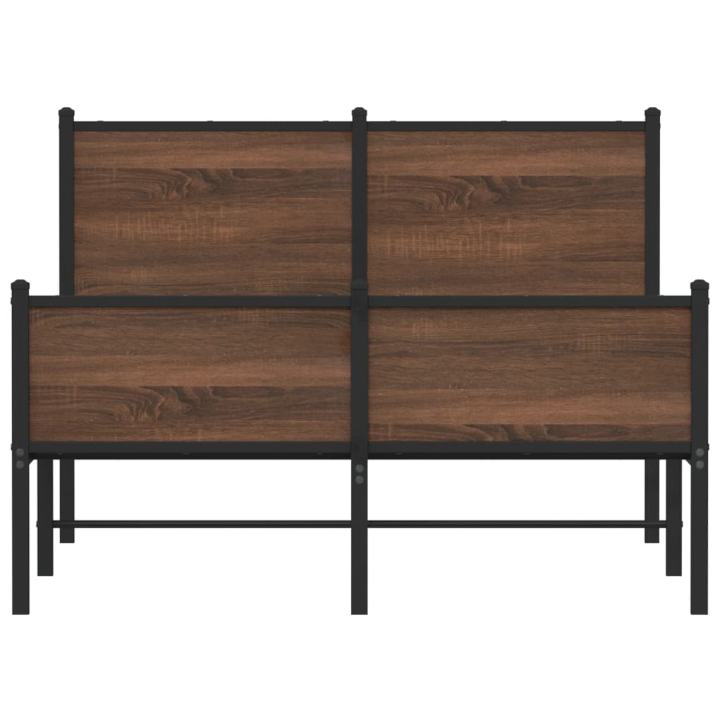 Cadru pat metalic tăblie la cap/picioare stejar maro 120x190 cm GartenMobel Dekor