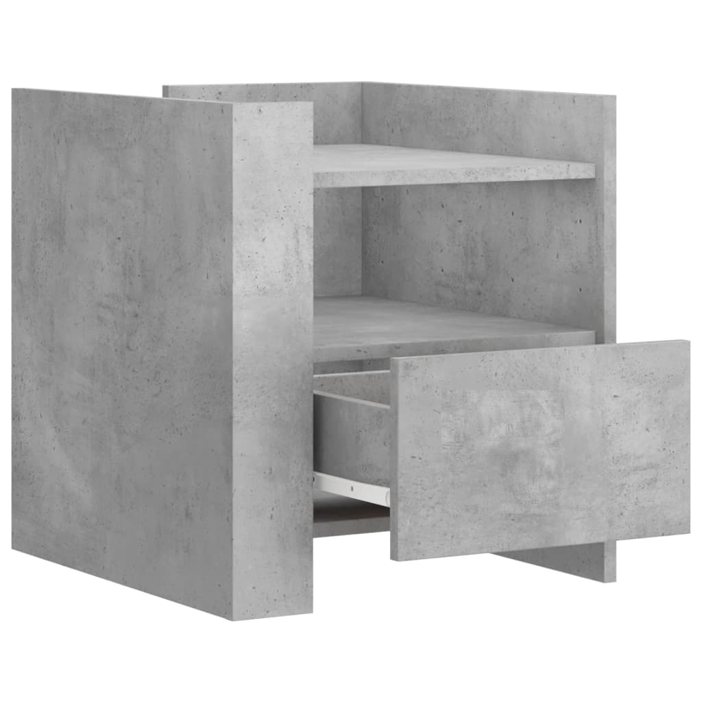 Noptieră, gri beton, 45x50x50 cm, lemn prelucrat GartenMobel Dekor
