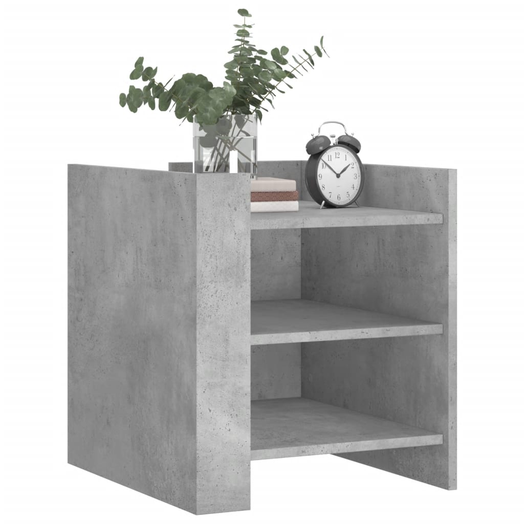 Noptieră, gri beton, 45x50x50 cm, lemn prelucrat GartenMobel Dekor