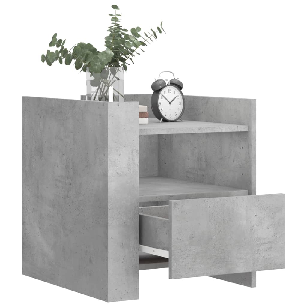 Noptieră, gri beton, 45x50x50 cm, lemn prelucrat GartenMobel Dekor