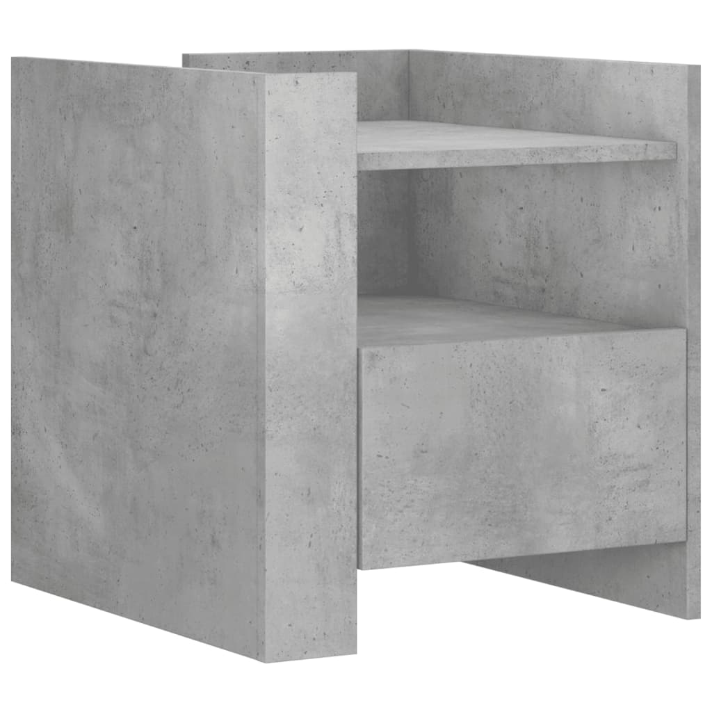 Noptieră, gri beton, 45x50x50 cm, lemn prelucrat GartenMobel Dekor