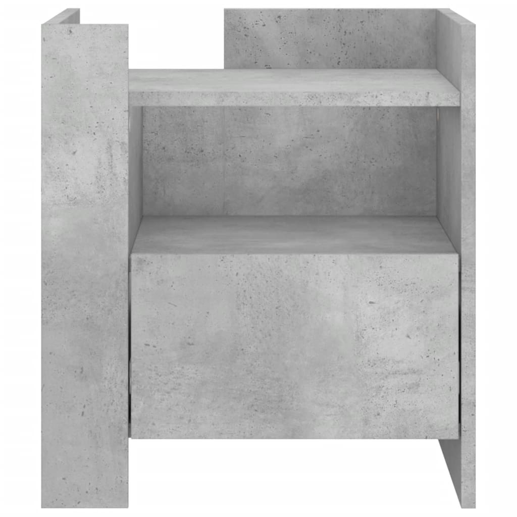 Noptieră, gri beton, 45x50x50 cm, lemn prelucrat GartenMobel Dekor