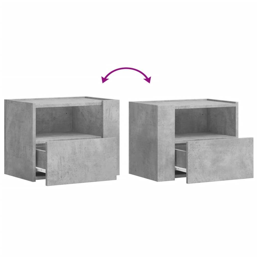 Noptieră de perete, gri beton, 45x30x35 cm GartenMobel Dekor
