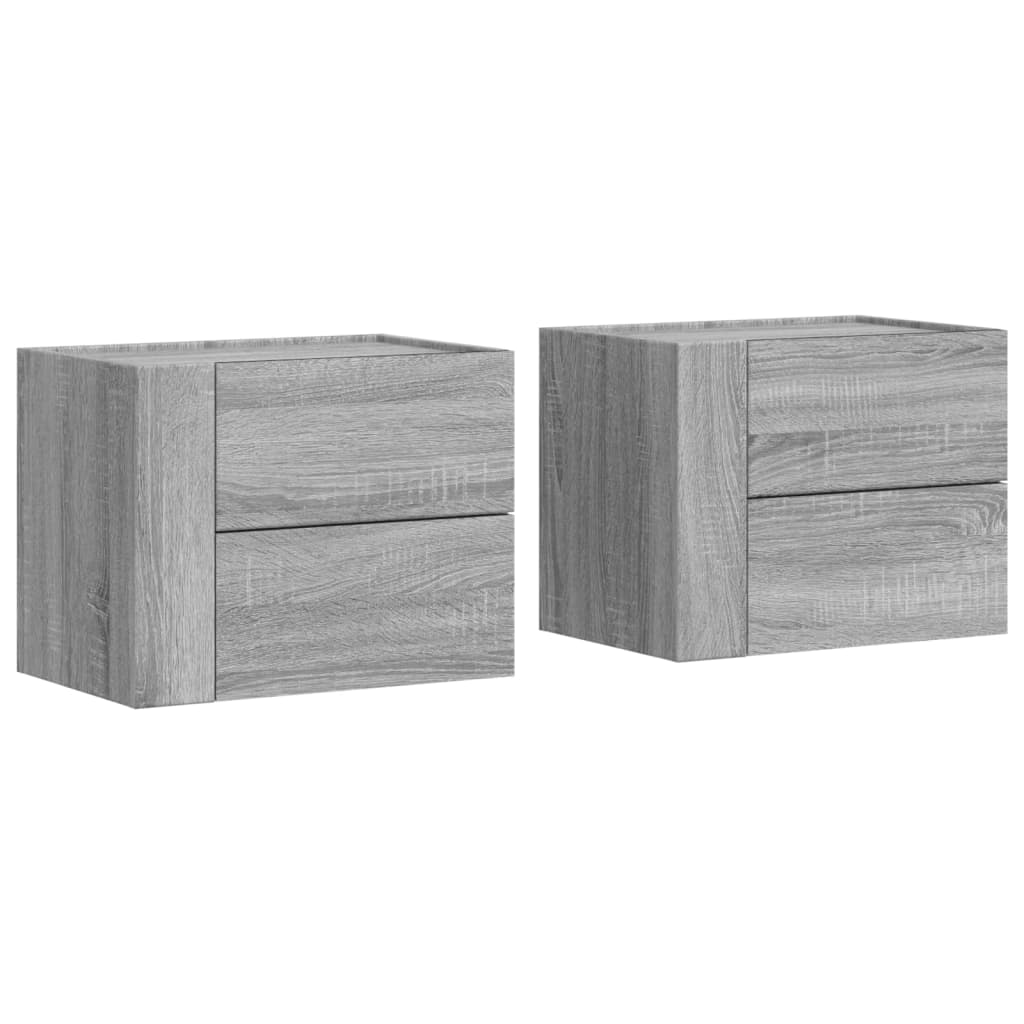 Noptiere de perete, 2 buc., gri sonoma, 45x30x35 cm GartenMobel Dekor