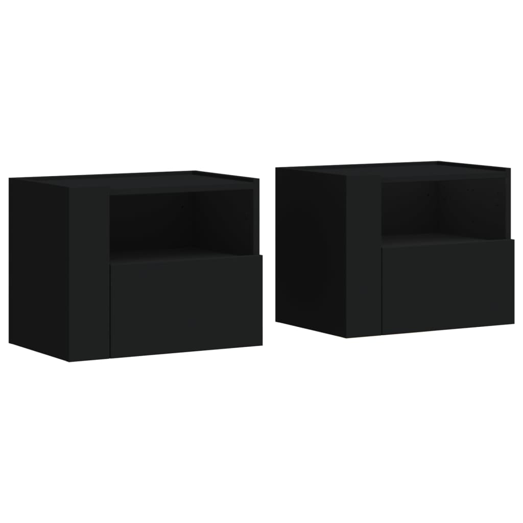 Noptiere de perete, 2 buc., negru, 45x30x35 cm GartenMobel Dekor