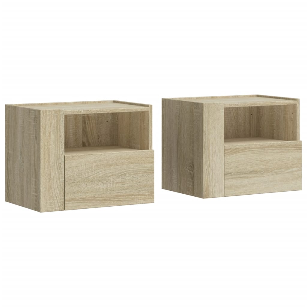 Noptiere de perete, 2 buc., stejar sonoma, 45x30x35 cm GartenMobel Dekor