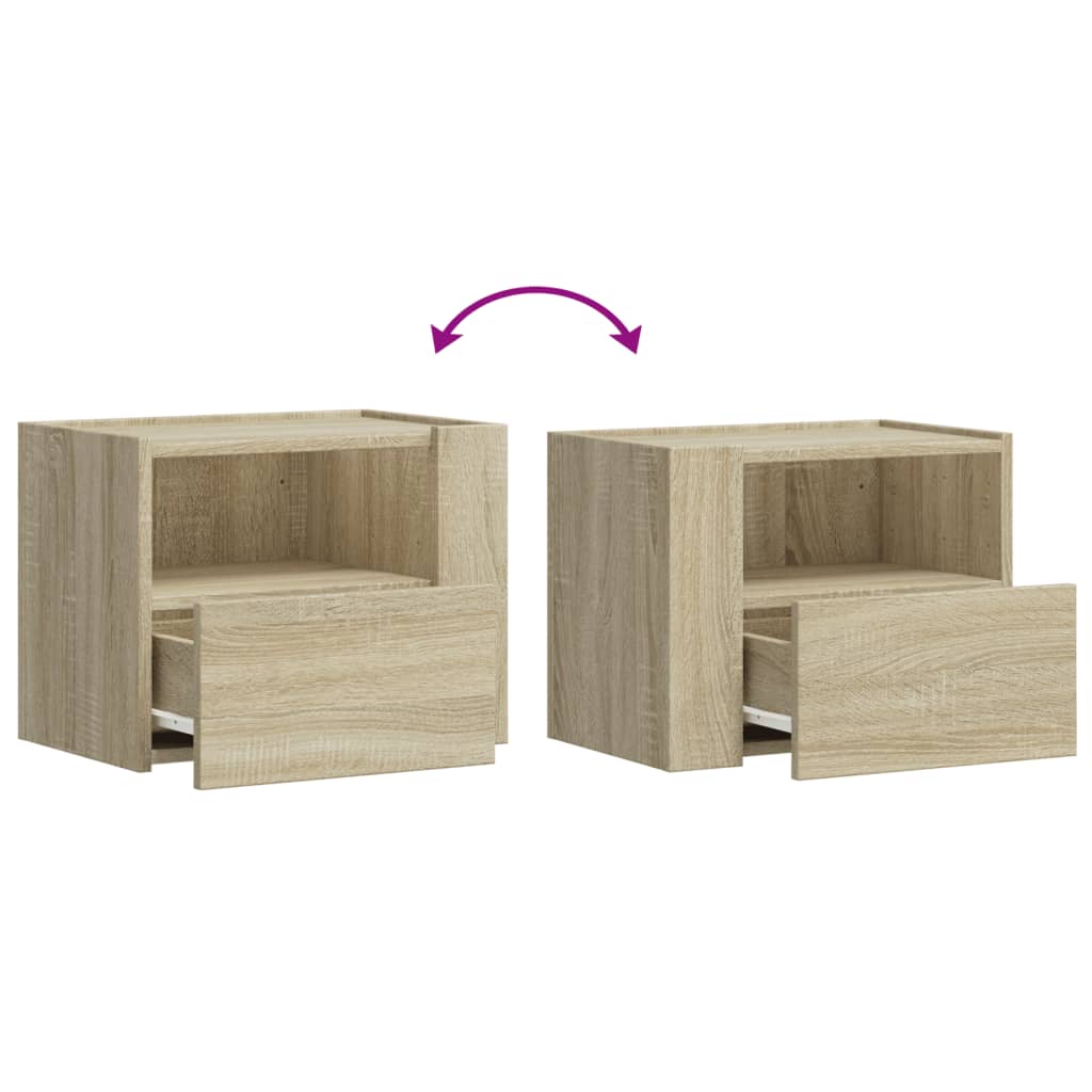 Noptiere de perete, 2 buc., stejar sonoma, 45x30x35 cm GartenMobel Dekor