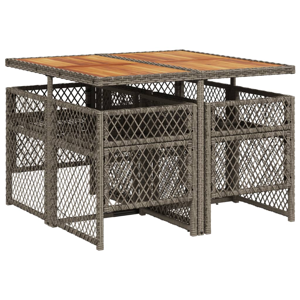 Set mobilier de grădină cu perne, 5 piese, gri, poliratan GartenMobel Dekor