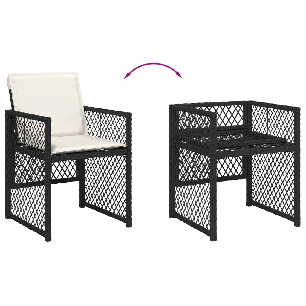 Set mobilier de grădină cu perne, 5 piese, negru, poliratan GartenMobel Dekor