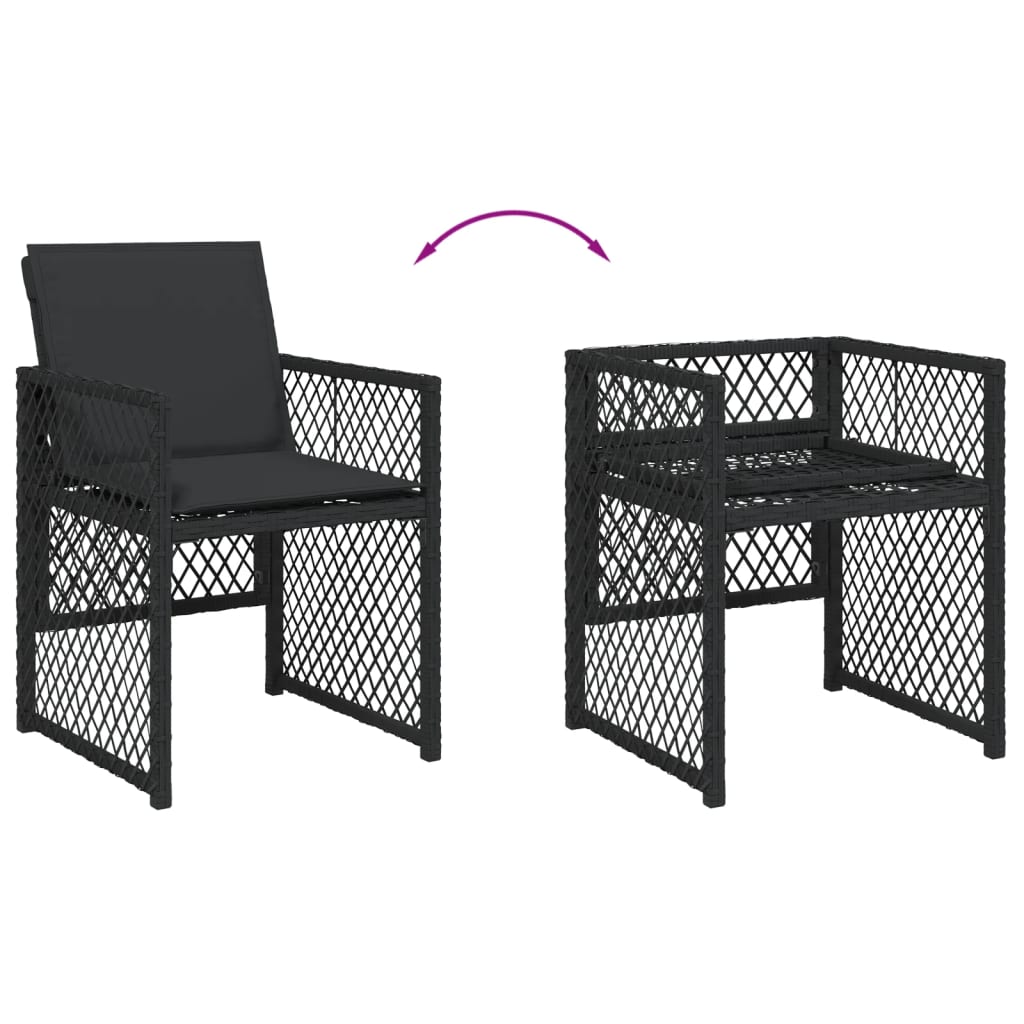 Set mobilier de grădină cu perne, 5 piese, negru, poliratan GartenMobel Dekor
