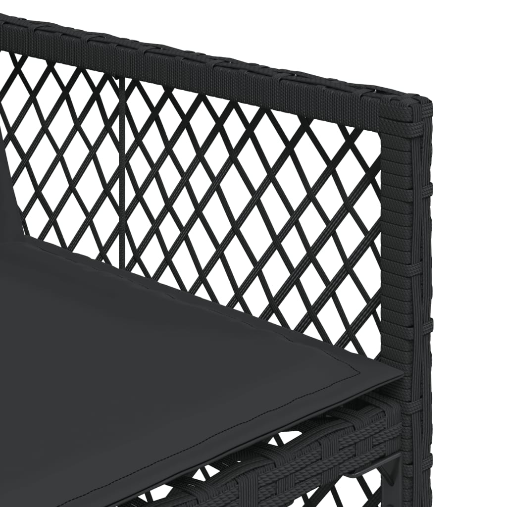 Set mobilier de grădină cu perne, 5 piese, negru, poliratan GartenMobel Dekor