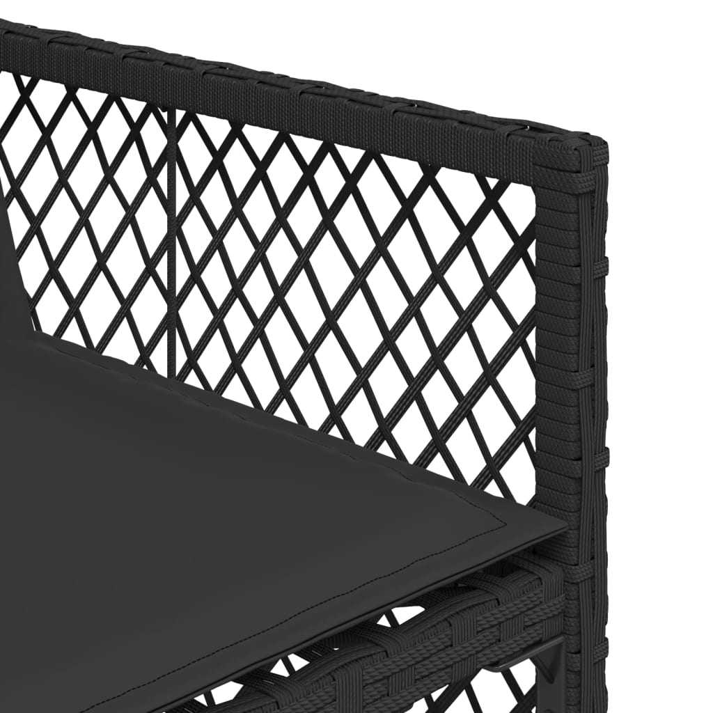 Set mobilier de grădină cu perne, 7 piese, negru, poliratan GartenMobel Dekor