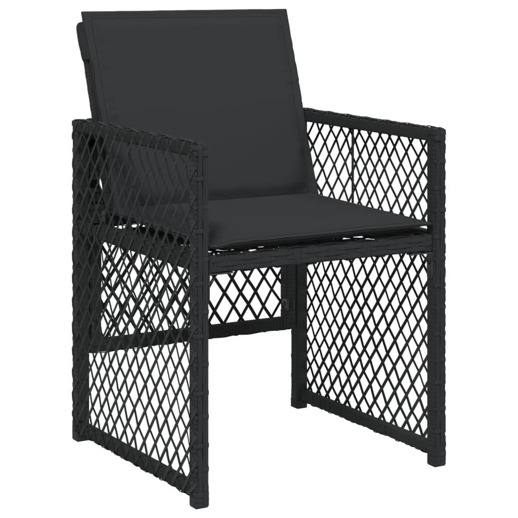 Set mobilier de grădină cu perne, 7 piese, negru, poliratan GartenMobel Dekor
