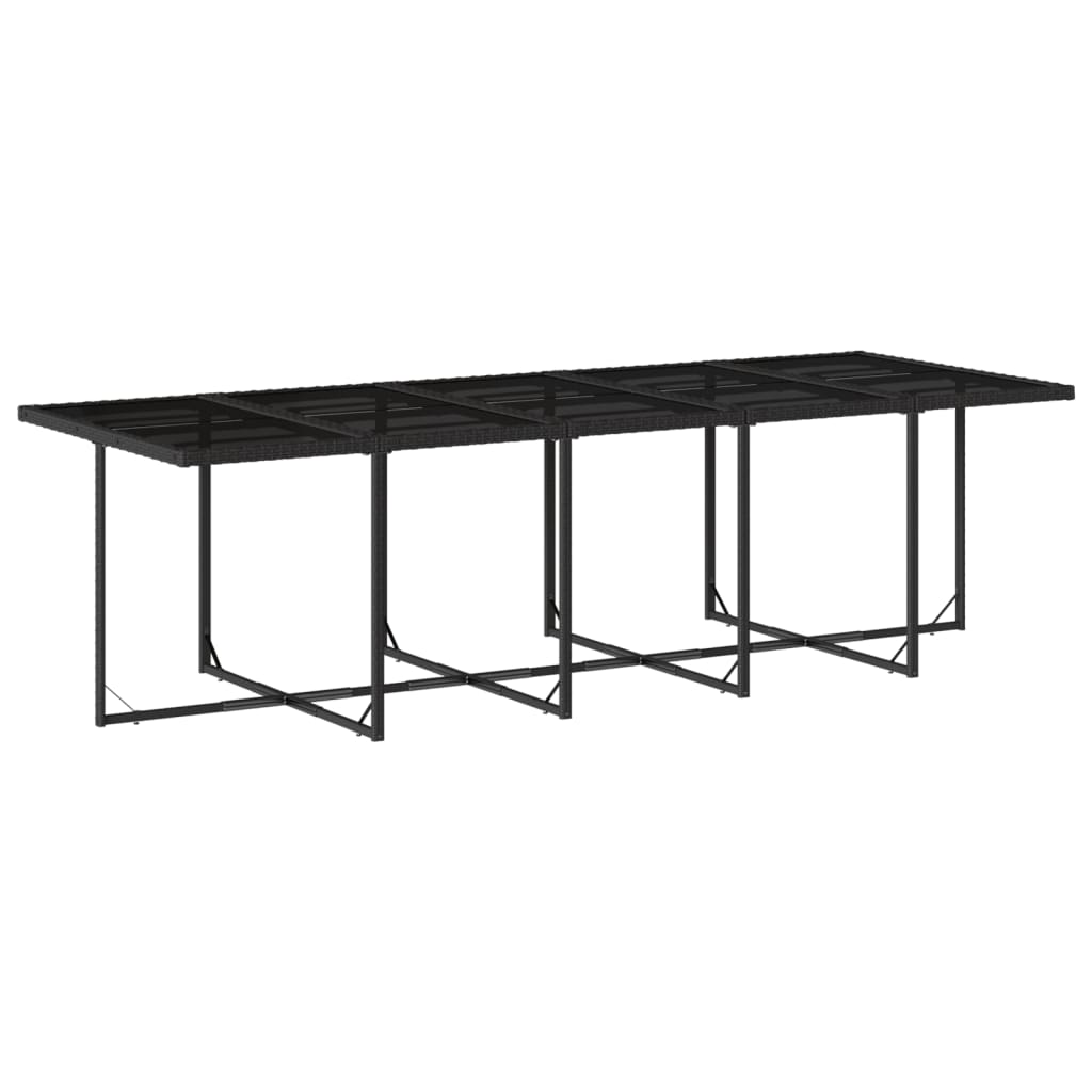 Set mobilier de exterior cu perne, 11 piese, negru, poliratan GartenMobel Dekor