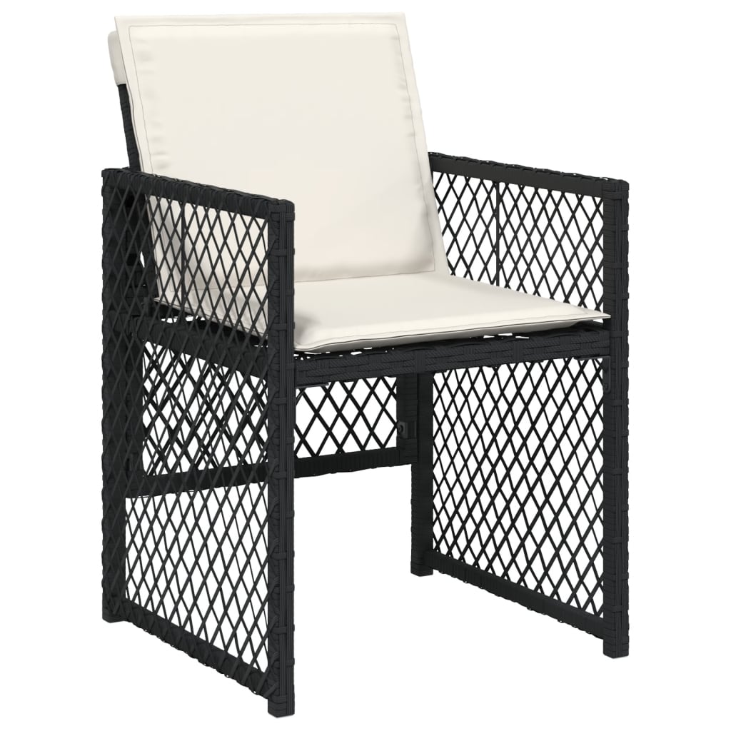 Set mobilier de exterior cu perne, 11 piese, negru, poliratan GartenMobel Dekor
