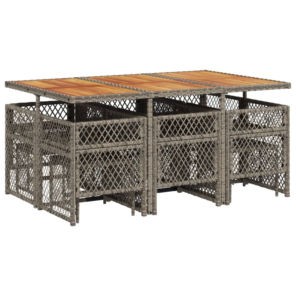 Set mobilier de grădină cu perne, 11 piese, gri, poliratan GartenMobel Dekor