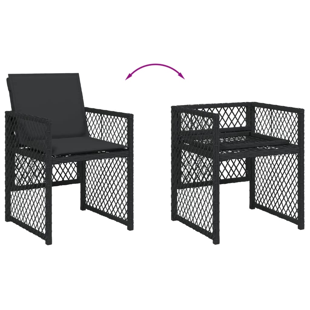 Set mobilier de grădină cu perne, 13 piese, negru, poliratan GartenMobel Dekor
