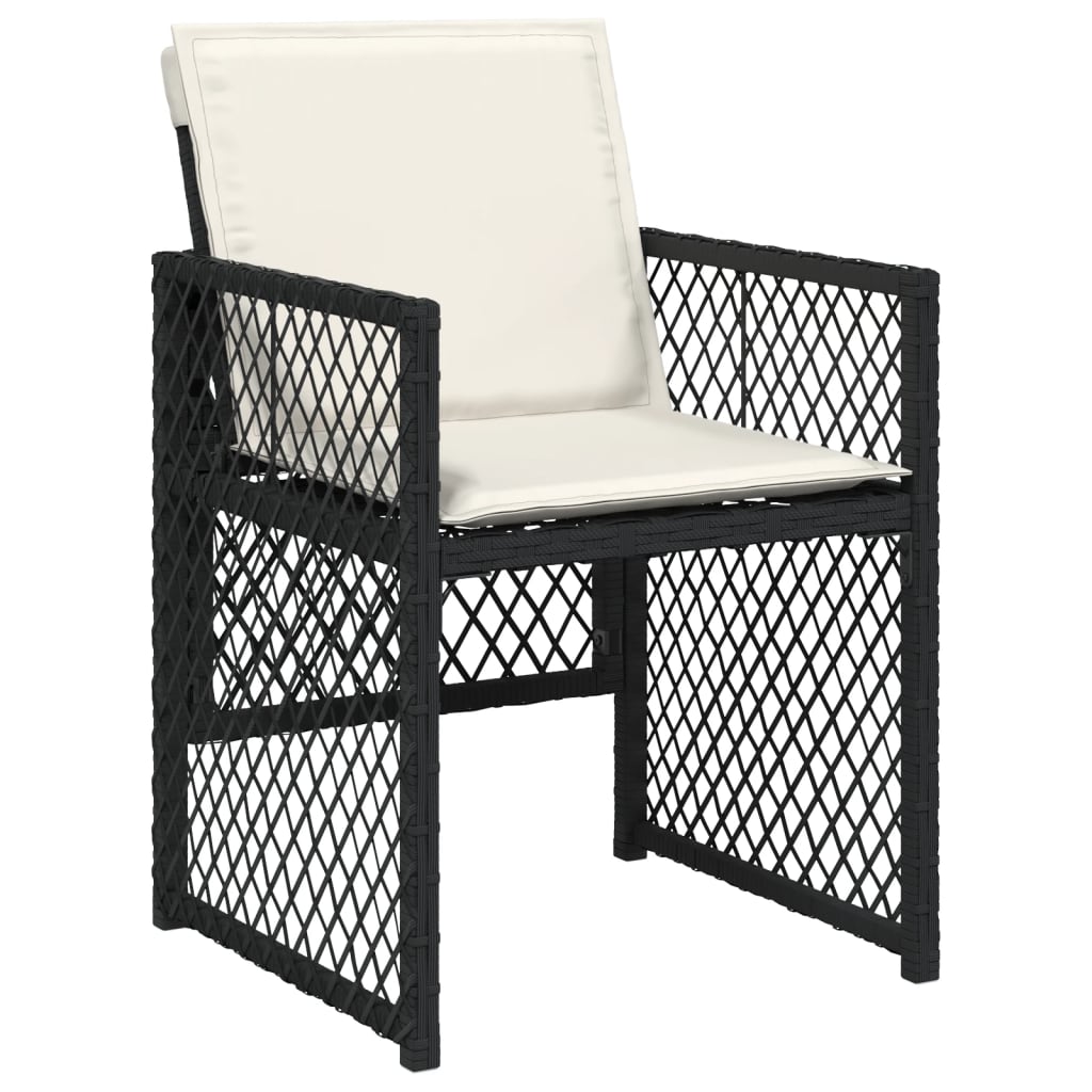 Set mobilier de grădină cu perne, 13 piese, negru, poliratan GartenMobel Dekor