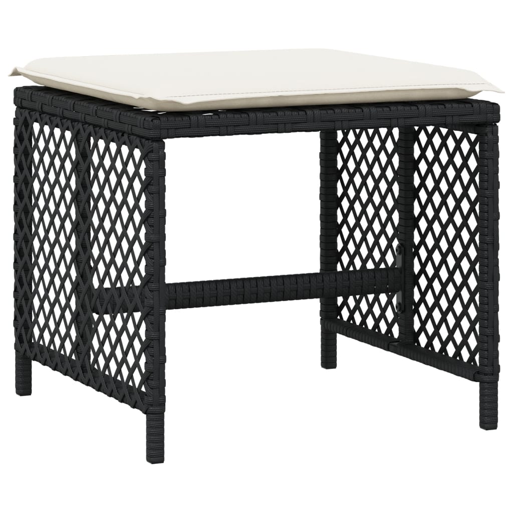Set mobilier de grădină cu perne, 17 piese, negru, poliratan GartenMobel Dekor