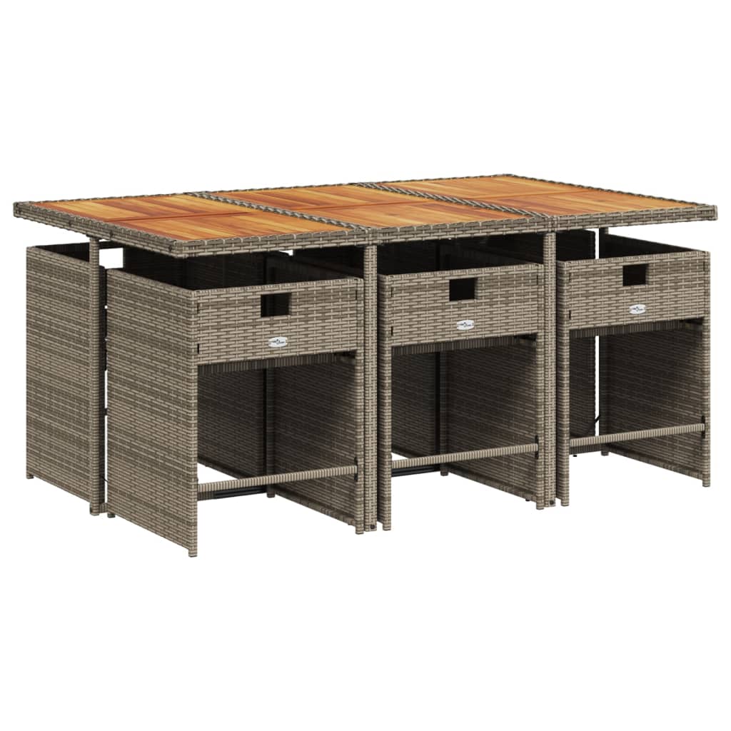 Set mobilier de grădină cu perne, 7 piese, gri, poliratan GartenMobel Dekor