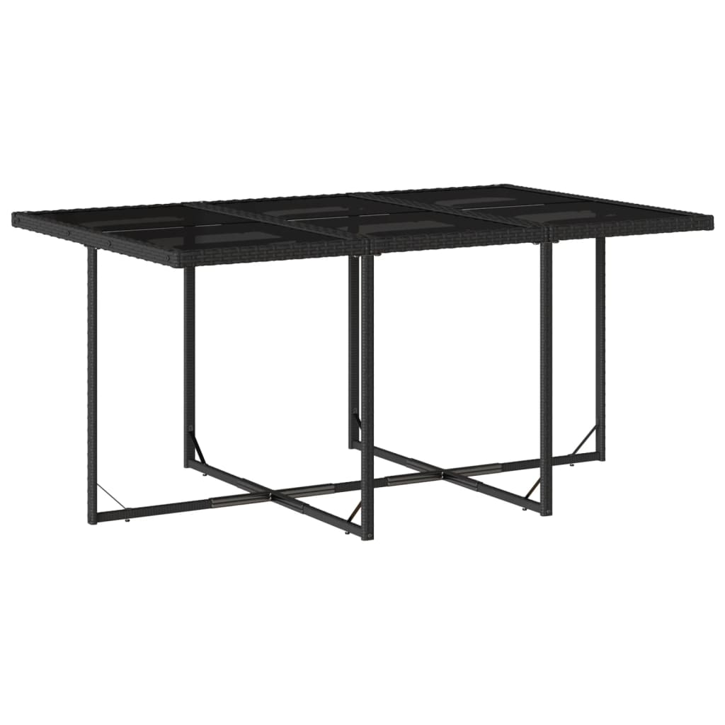 Set mobilier de grădină cu perne, 7 piese, negru, poliratan GartenMobel Dekor