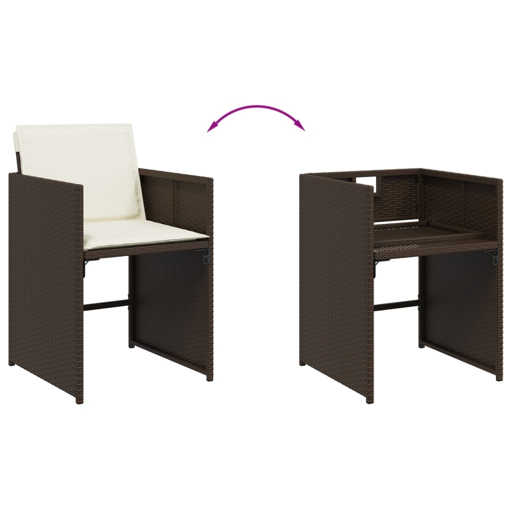 Set mobilier de grădină cu perne, 9 piese, maro, poliratan GartenMobel Dekor