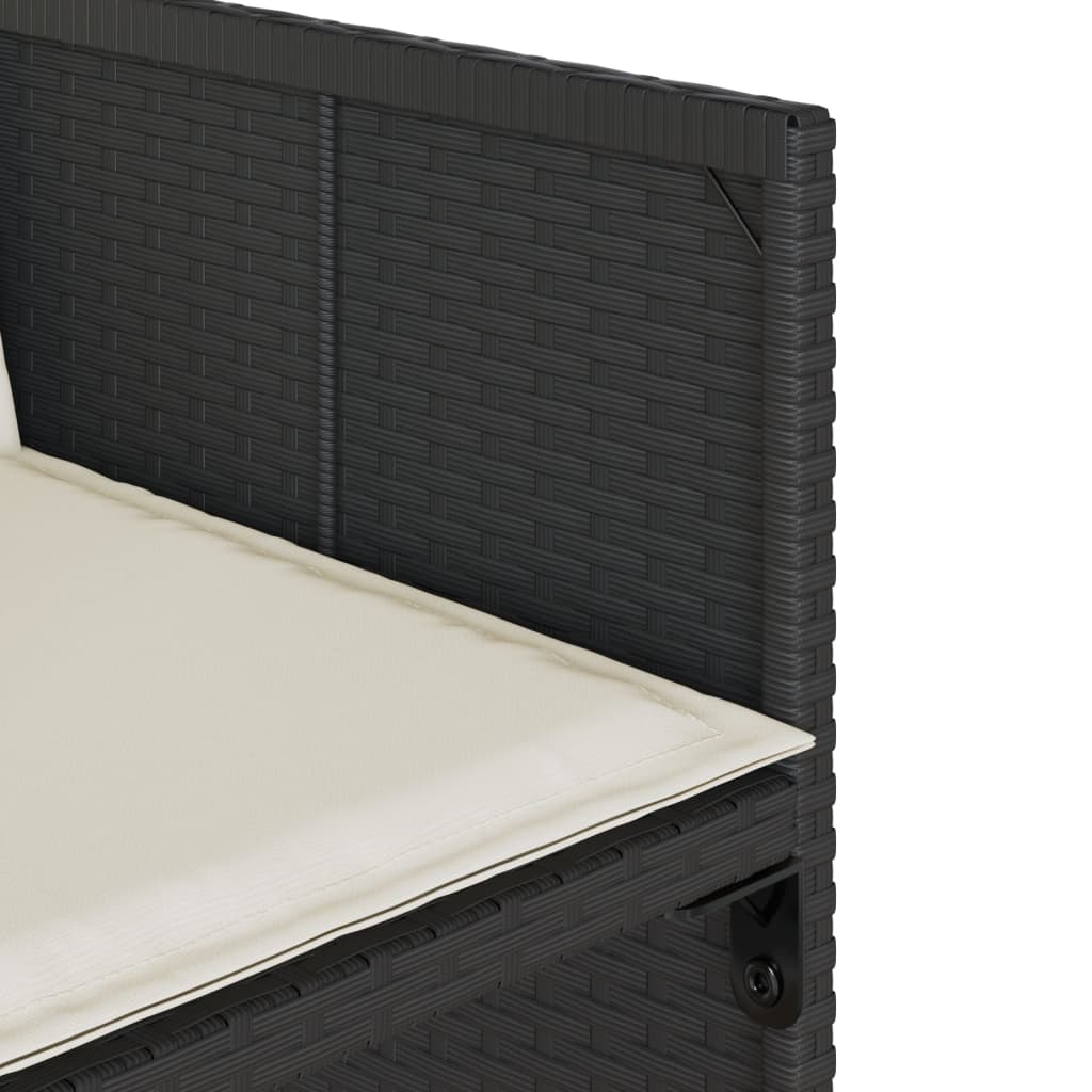 Set mobilier de grădină cu perne, 9 piese, negru, poliratan GartenMobel Dekor