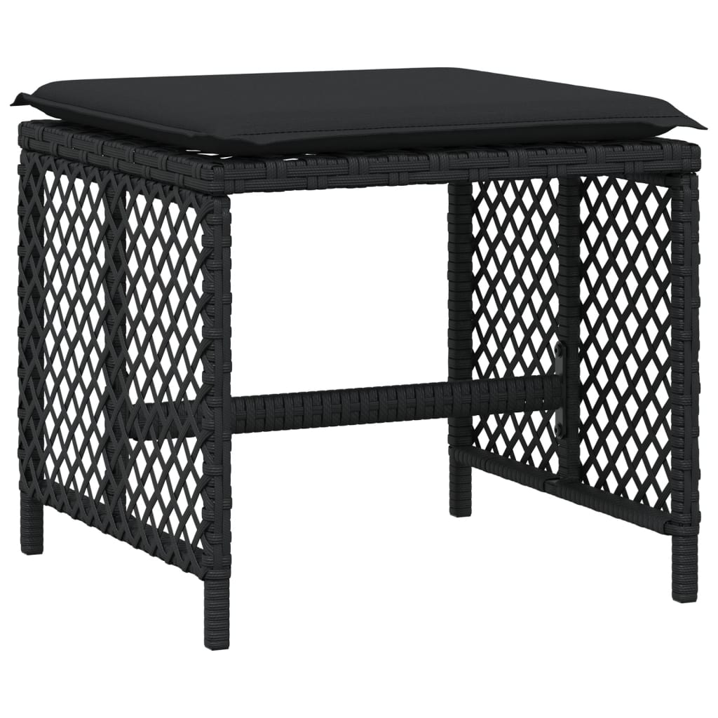 Set mobilier de grădină cu perne, 9 piese, negru, poliratan GartenMobel Dekor