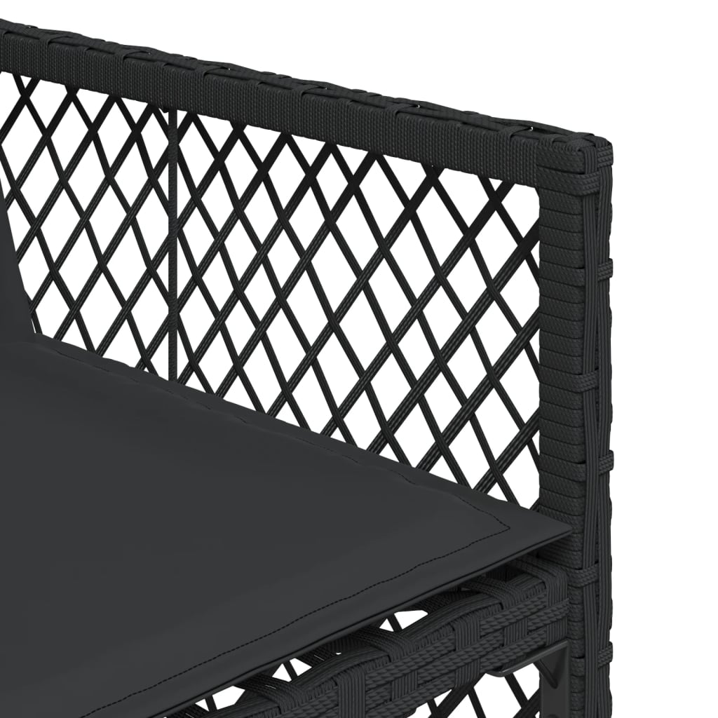 Set mobilier de grădină cu perne, 9 piese, negru, poliratan GartenMobel Dekor